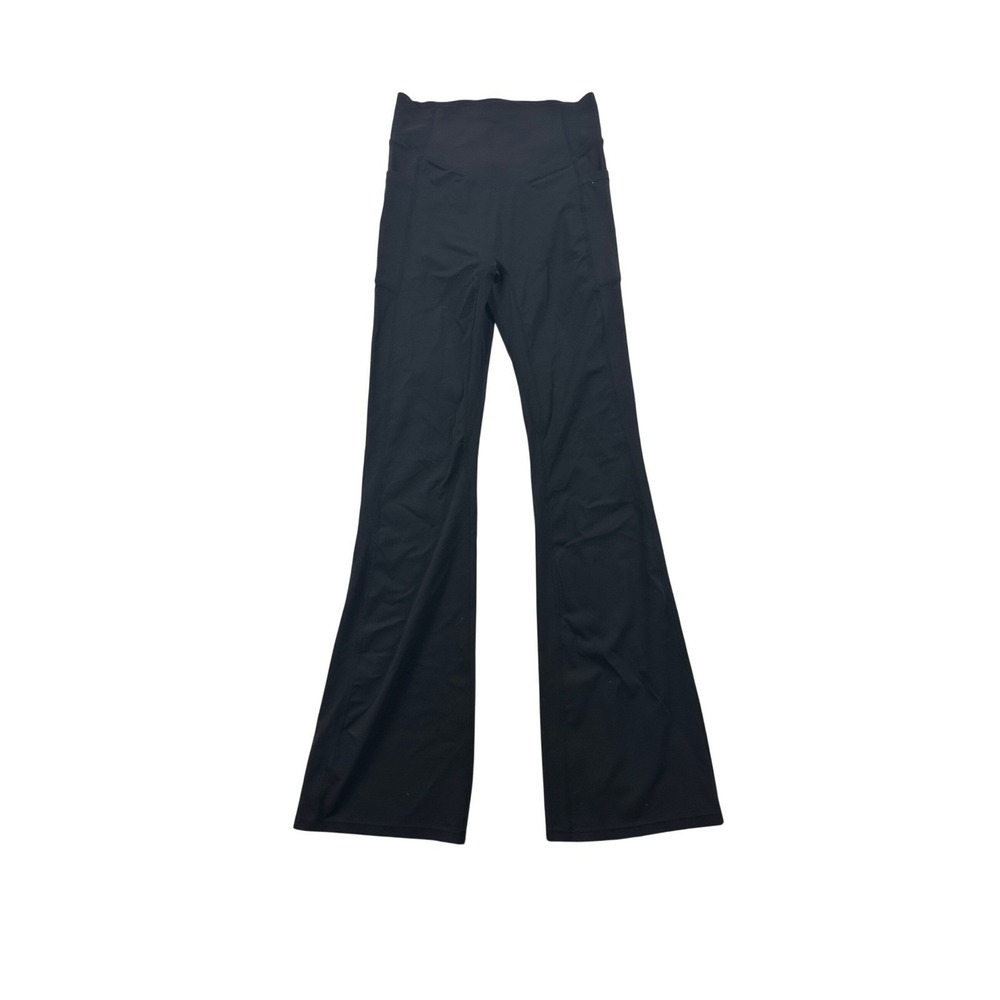 HALARA Women Black High Waisted Flare Yoga Pants with Pockets Scrunch Back